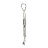 Sterling Silver Antiqued & Textured Fish Pendant view 2