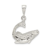 Sterling Silver Polished Salmon Pendant view 4