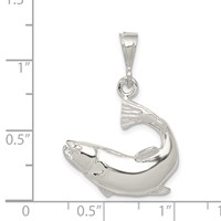 Sterling Silver Polished Salmon Pendant view 3
