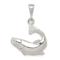 Sterling Silver Polished Salmon Pendant view 1