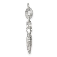 Sterling Silver Polished and Textured Seahorse Charm view 2