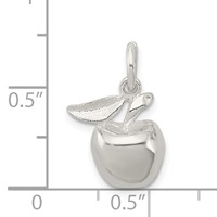 Sterling Silver Polished Apple Pendant view 3