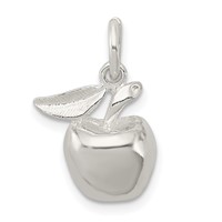 Sterling Silver Polished Apple Pendant view 1