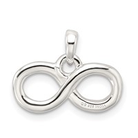 Sterling Silver Polished Infinity Symbol Pendant view 4