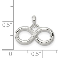 Sterling Silver Polished Infinity Symbol Pendant view 3