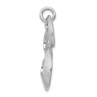 Sterling Silver Rhodium-plated Polished Textured Loops Abstract Pendant view 2