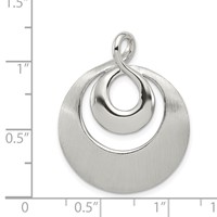 Sterling Silver Rhodium-plated Polished Satin Infinity Swirl Chain Slide Pendant view 3