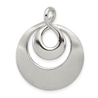 Sterling Silver Rhodium-plated Polished Satin Infinity Swirl Chain Slide Pendant view 1