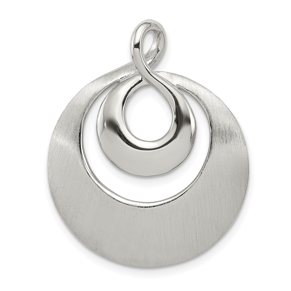 Sterling Silver Polished & Satin Infinity Swirl Chain Slide Pendant