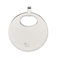 Sterling Silver Polished Disc Pendant with Oval Cut-out view 4