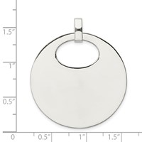 Sterling Silver Polished Disc Pendant with Oval Cut-out view 3