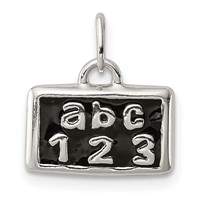 Sterling Silver Polished Enamel Abc 123 Pendant view 1