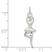 Sterling Silver Polished Ballerina Pendant view 3