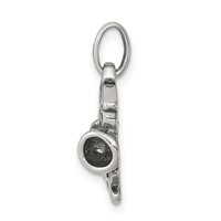 Sterling Silver Polished Antiqued I Love Cheer Pendant view 2