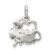 Sterling Silver Polished Antiqued I Love Cheer Pendant view 4