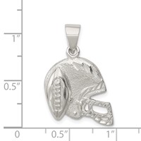 Sterling Silver Polished Football & Helmet Pendant view 4
