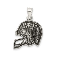 Sterling Silver Antiqued Football & Helmet Pendant view 4