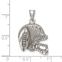 Sterling Silver Antiqued Football & Helmet Pendant view 3