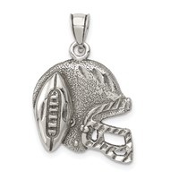Sterling Silver Antiqued Football & Helmet Pendant view 1