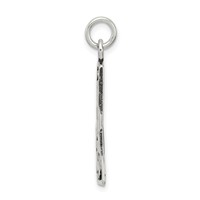 Sterling Silver Antiqued Soccer Rectangle Pendant view 2