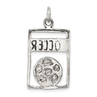 Sterling Silver Antiqued Soccer Rectangle Pendant view 4