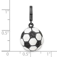 Sterling Silver Rhodium-plated & CZ 3D Soccer Ball Pendant view 5