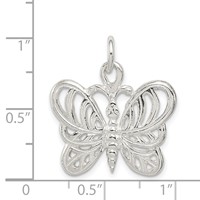 Sterling Silver Butterfly Charm view 3