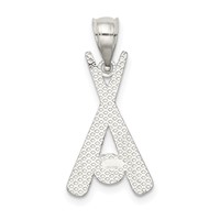 Sterling Silver Polished Bats and Baseball Pendant view 4