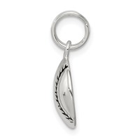 Sterling Silver Polished Enamel Baseball Pendant view 2