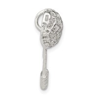 Sterling Silver Polished Lacrosse Pendant view 2