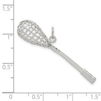 Sterling Silver Polished Lacrosse Pendant view 3