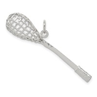 Sterling Silver Polished Lacrosse Pendant view 1