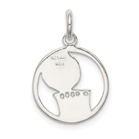Sterling Silver Polished Basketball Pendant view 4