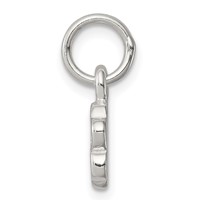 Sterling Silver Polished and Textured Paw Print Charm view 2