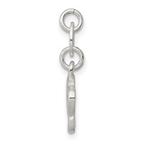 Sterling Silver Polished Paw Print Charm view 2