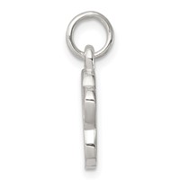 Sterling Silver Polished and Textured Paw Print Charm view 2