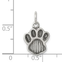 Sterling Silver Polished and Antiqued Paw Pendant view 3