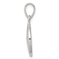 Sterling Silver Polished Paw Print Pendant view 2