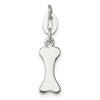 Sterling Silver Polished Dog Bone Charm view 1
