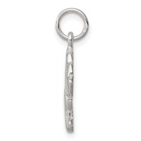 Sterling Silver Polished and Textured Dog Pendant view 2