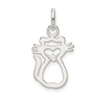 Sterling Silver Polished Cat Charm view 4