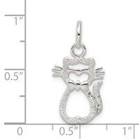 Sterling Silver Polished Cat Charm view 3