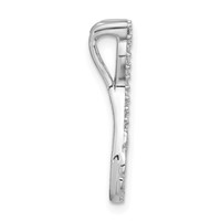 Sterling Silver Polished CZ Cat Chain Slide view 2