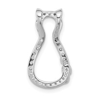 Sterling Silver Polished CZ Cat Chain Slide view 4
