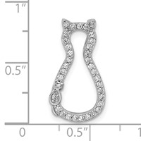 Sterling Silver Polished CZ Cat Chain Slide view 3