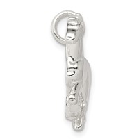 Sterling Silver Polished & Textured Horse Pendant view 2