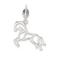 Sterling Silver Polished Horse Charm view 4