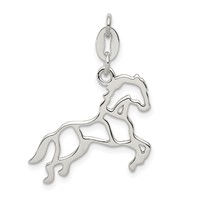 Sterling Silver Polished Horse Charm view 1