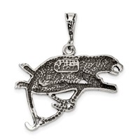 Sterling Silver Antiqued & Textured Leopard on Branch Pendant view 4