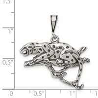 Sterling Silver Antiqued & Textured Leopard on Branch Pendant view 3